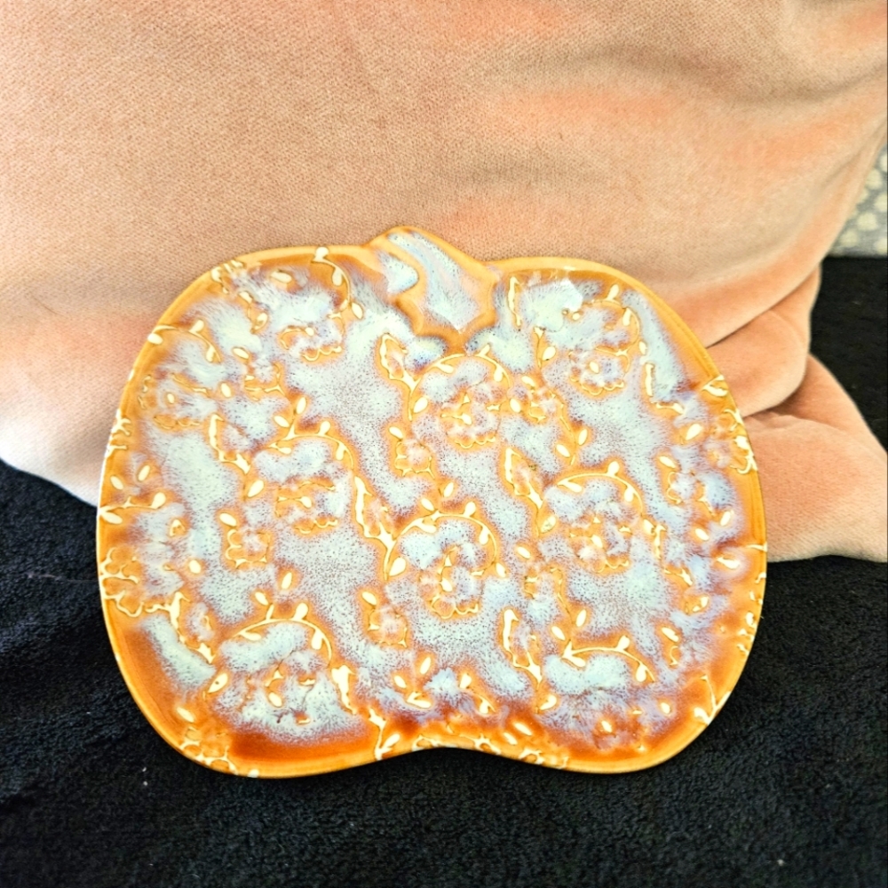 Orange Pumpkin-Shaped Trinket Dish